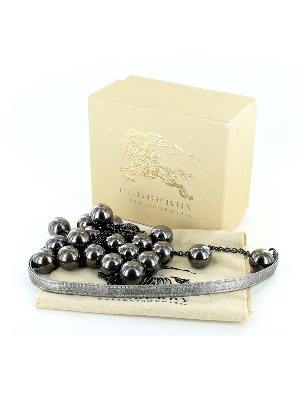 Sautoir BURBERRY perles canon de fusil