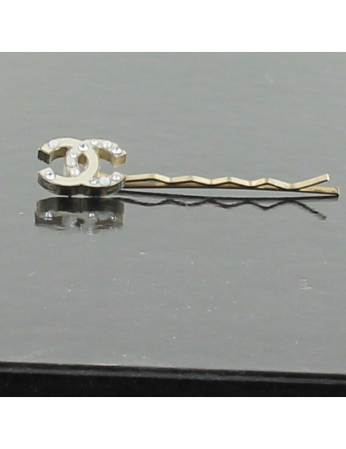 Pince à cheveux CHANEL  double C beige