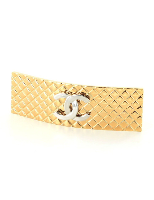 Barrette à cheveux CHANEL  matelassée métal palladié