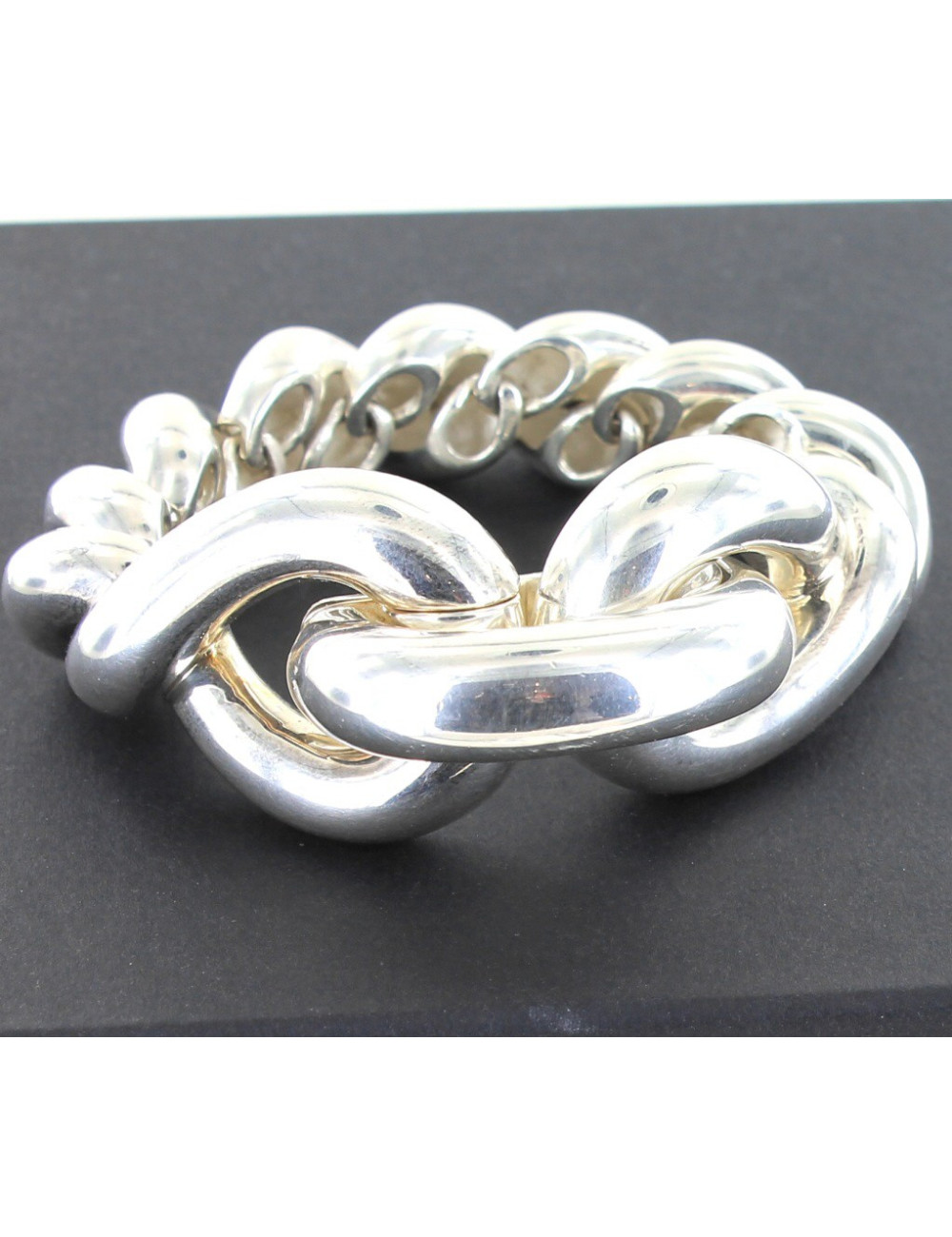 gourmette HERMES argent massif