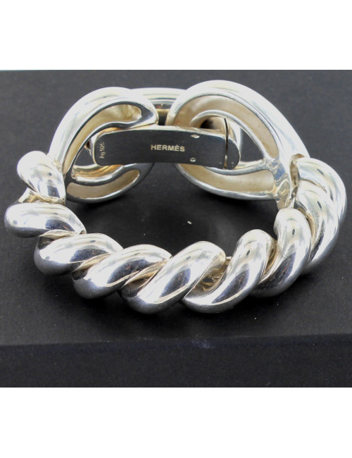 gourmette HERMES argent massif