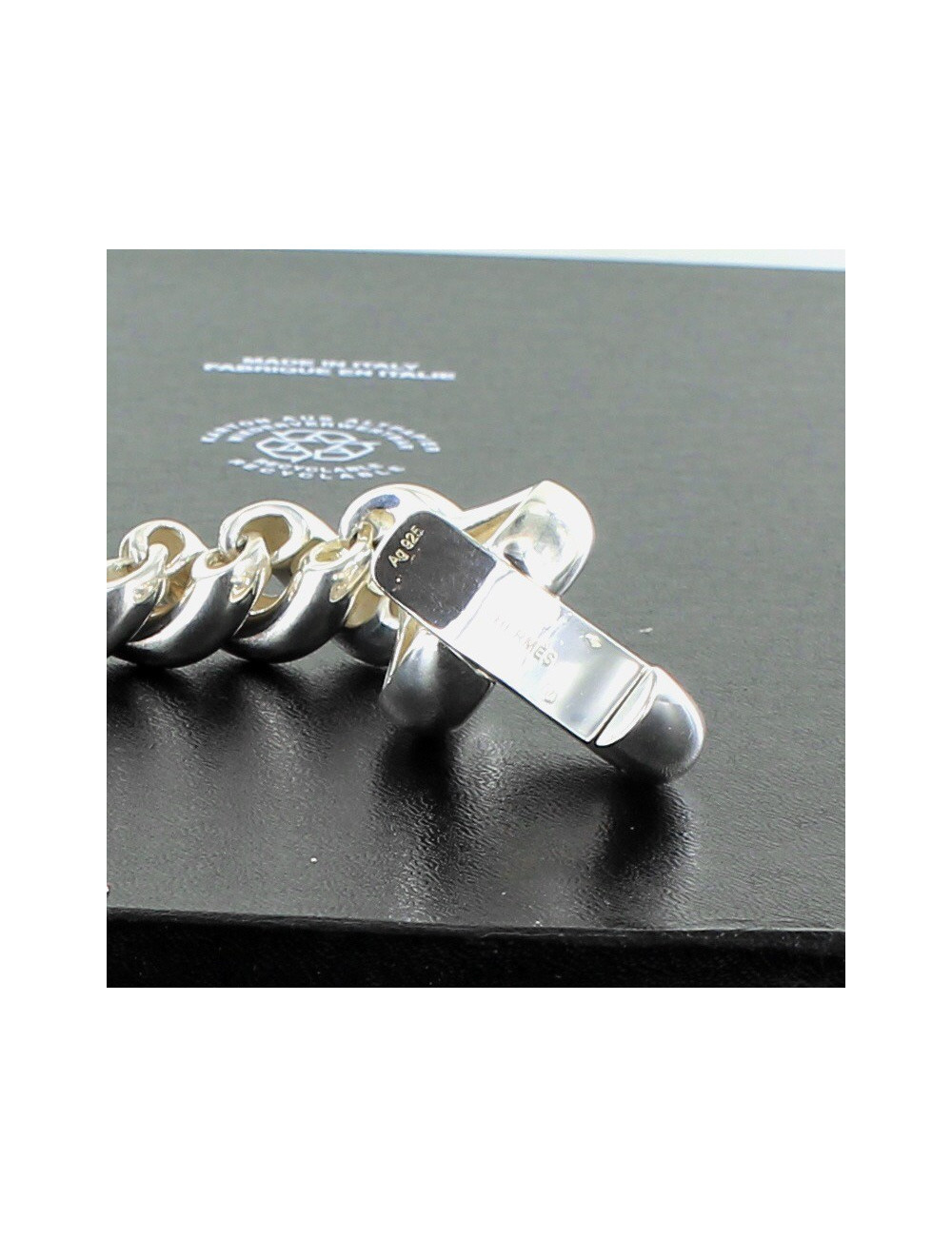 gourmette HERMES argent massif