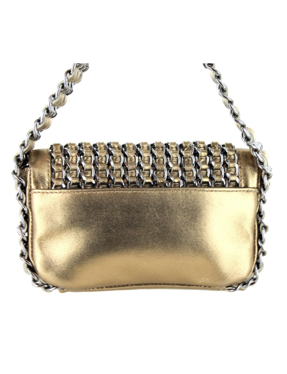 Small CHANEL flap bag in Bronze gilded leather