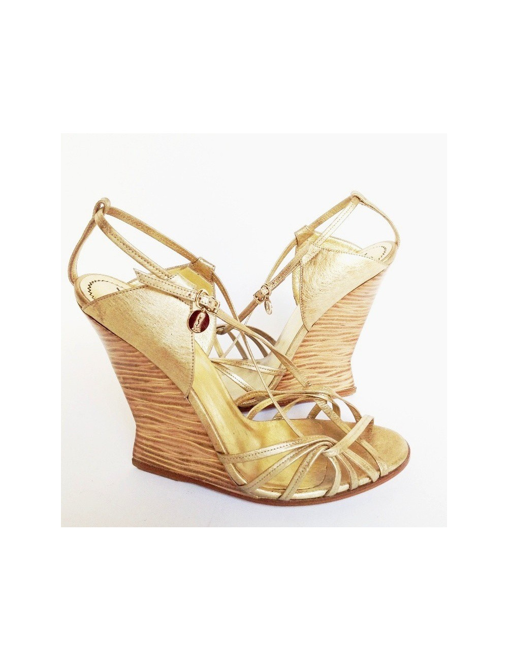 Sandals YVES SAINT LAURENT T 40 Golden