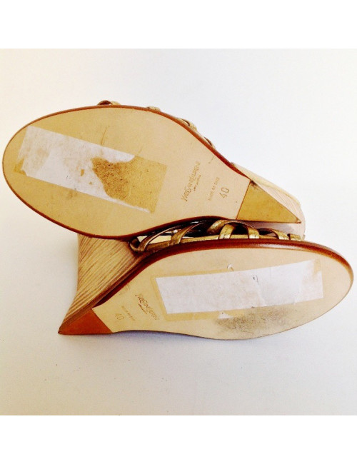 Sandals YVES SAINT LAURENT T 40 Golden