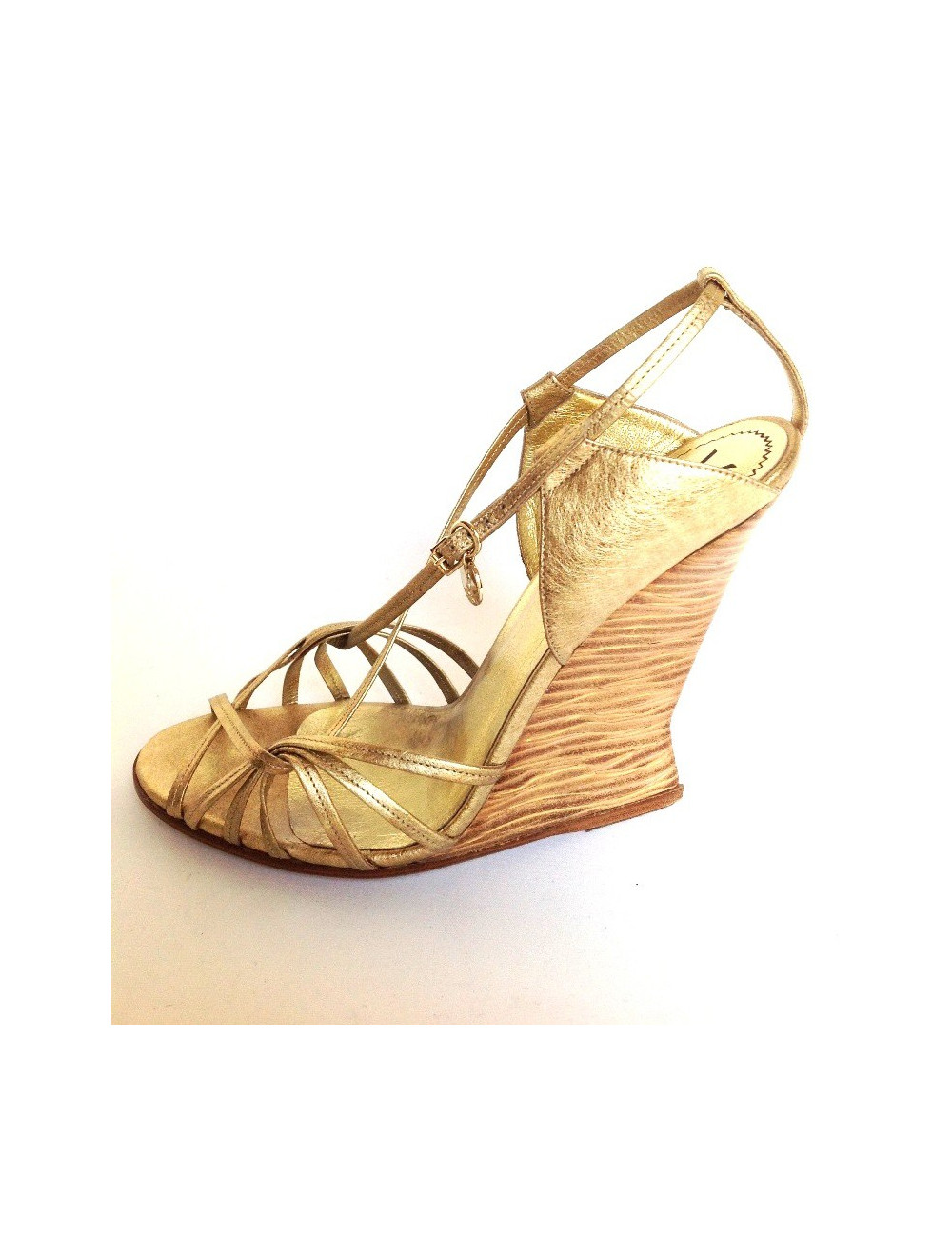 Sandals YVES SAINT LAURENT T 40 Golden
