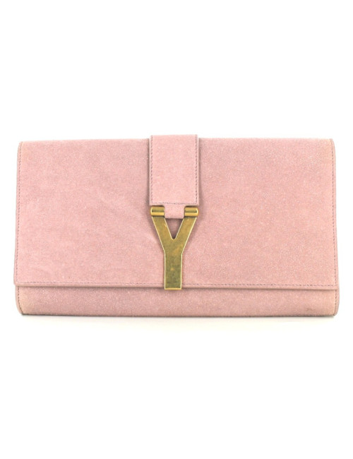 Glitter pale Y SAINT LAURENT pink pouch