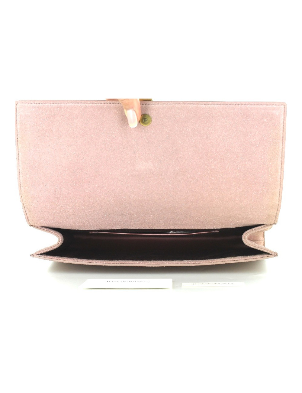 Glitter pale Y SAINT LAURENT pink pouch