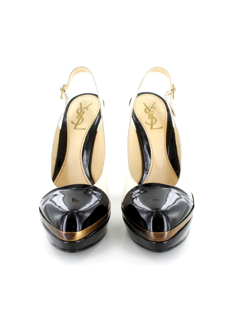 YVES SAINT LAURENT shoes in two-tone leather T 37.5