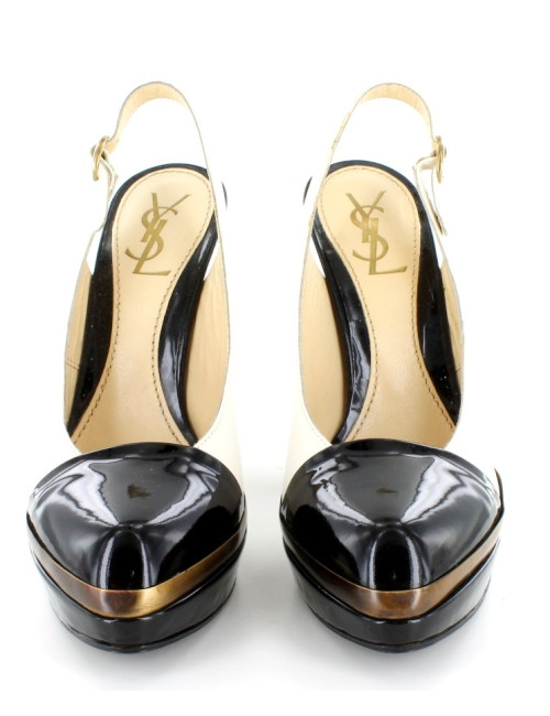 YVES SAINT LAURENT shoes in two-tone leather T 37.5