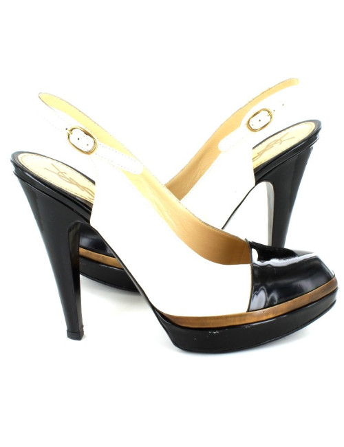 YVES SAINT LAURENT shoes in two-tone leather T 37.5