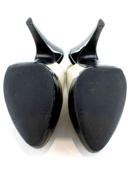 YVES SAINT LAURENT shoes in two-tone leather T 37.5