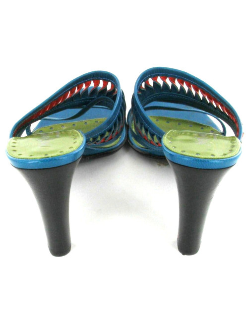 YVES SAINT LAURENT shoes leather braided T 38.5