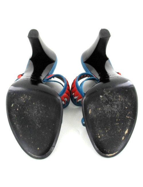 YVES SAINT LAURENT shoes leather braided T 38.5