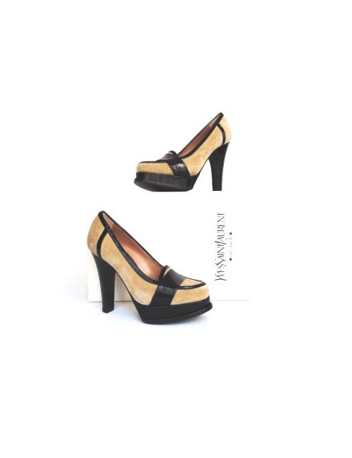 Yves Saint Laurent "jeanne 90 moccasin" platform pumps