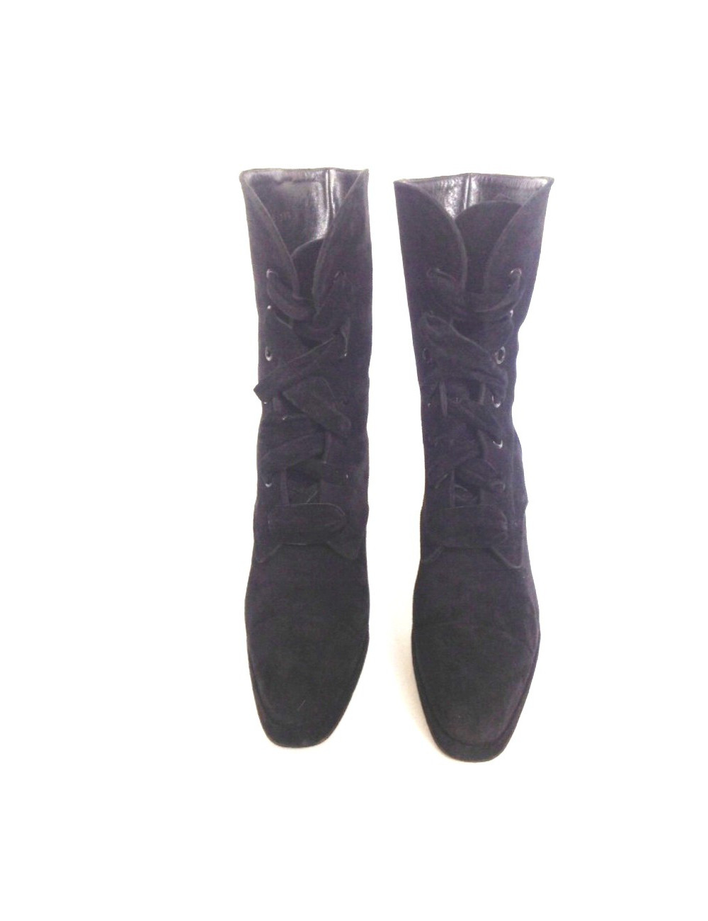 Bottines CHANEL T39.5 daim noir