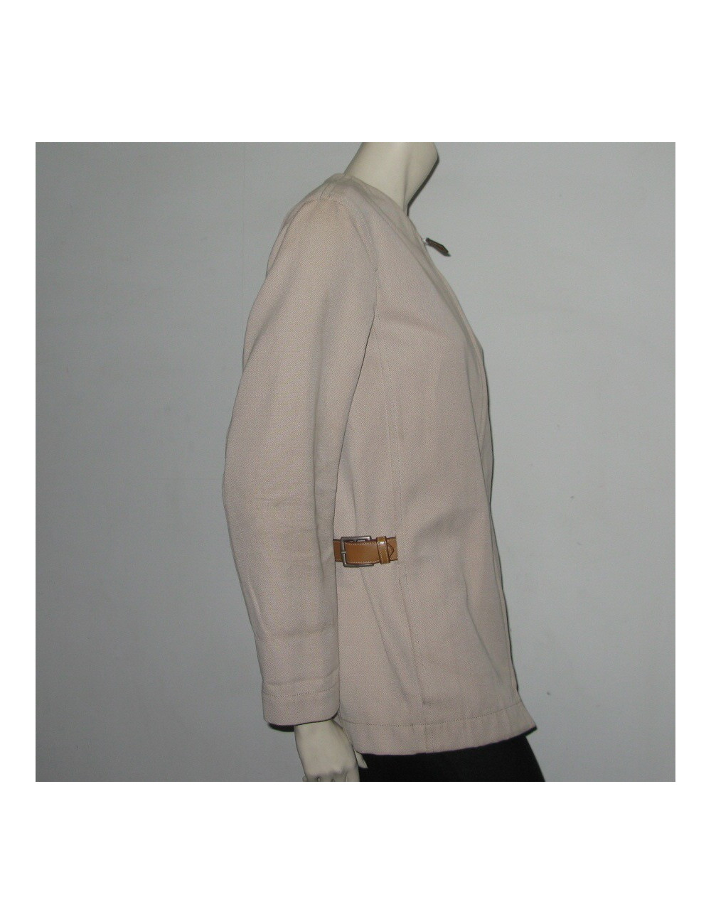 Cotton jacket & leather T36 HERMES