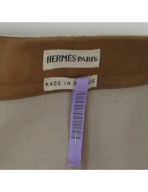 Cotton jacket & leather T36 HERMES