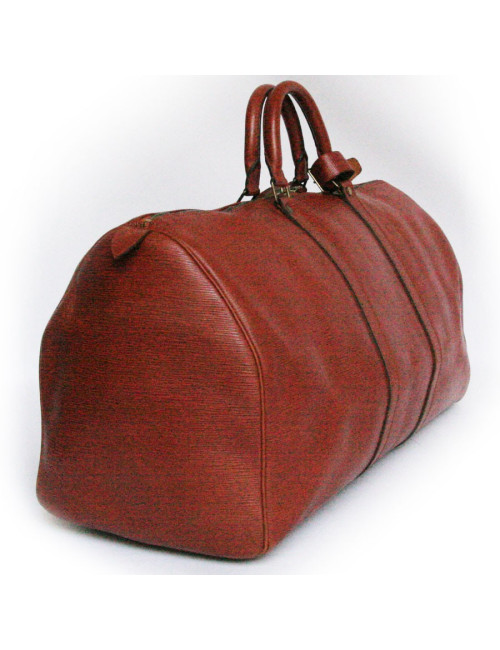 Brown LOUIS VUITTON epi leather keepall bag