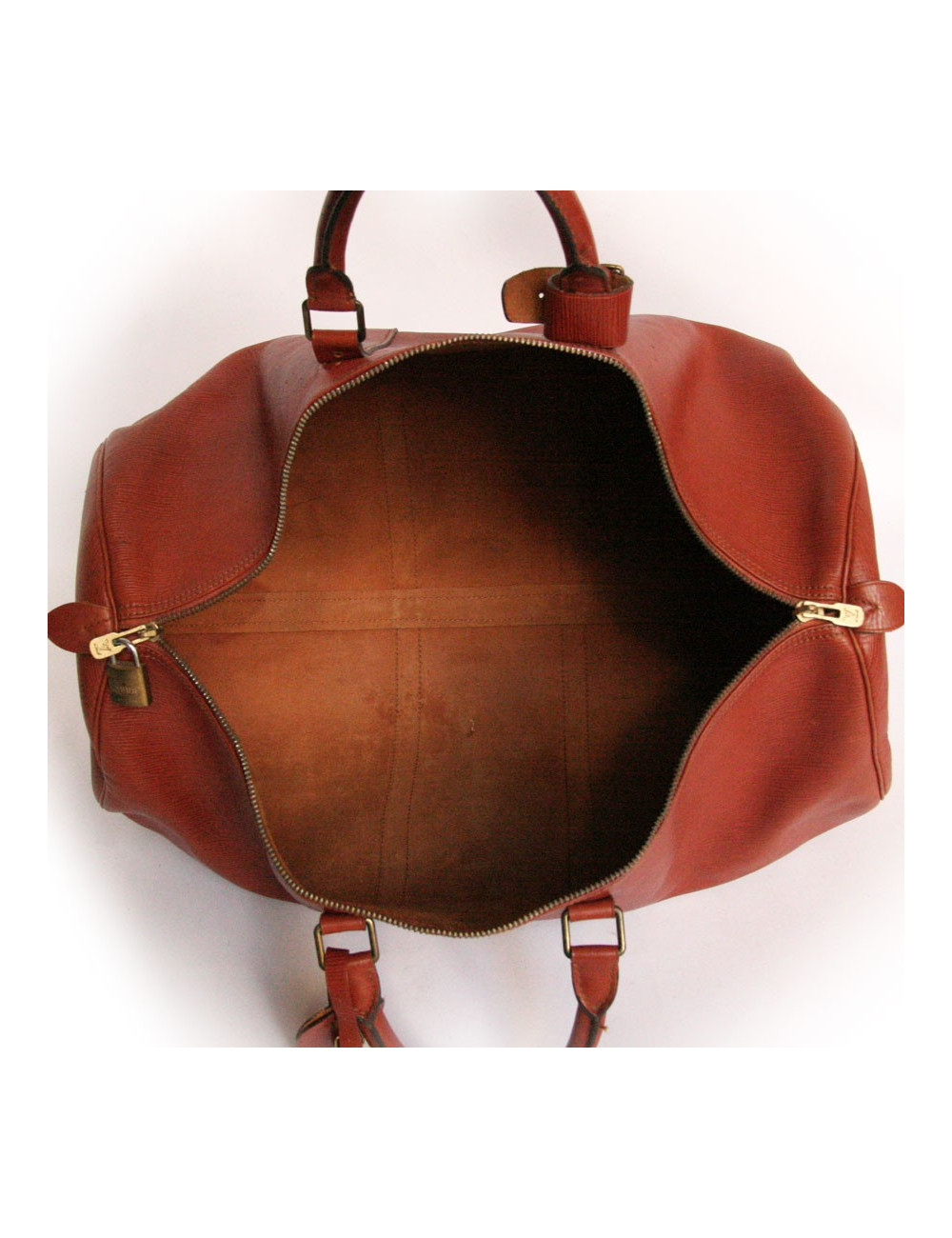 Brown LOUIS VUITTON epi leather keepall bag