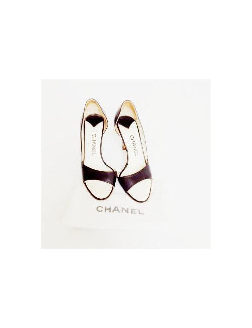 Sandales hautes CHANEL T37.5 marine