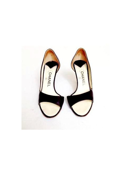 Sandales hautes CHANEL T37.5 marine