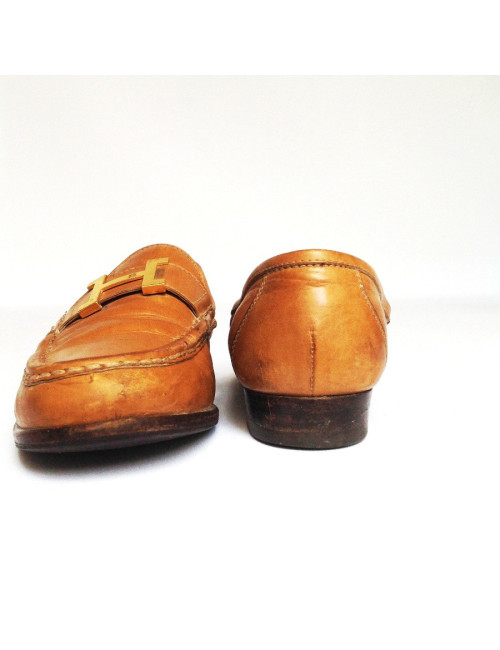 Moccasins HERMES T36.5 leather gold