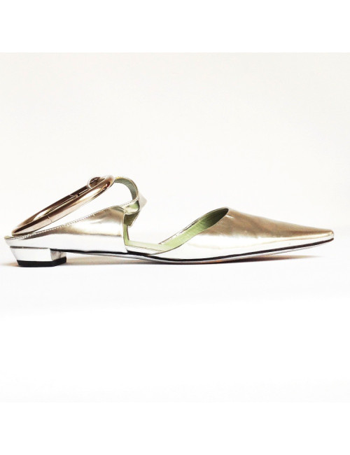 Flat shoes PRADA T37 silver