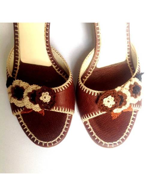 Pumps offset PRADA brown leather T38, 5