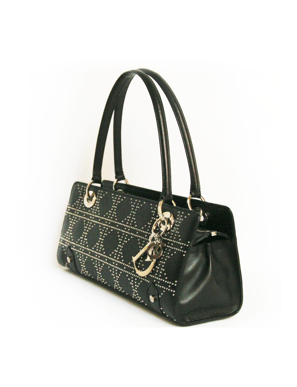 Sac DIOR cuir noir et clous