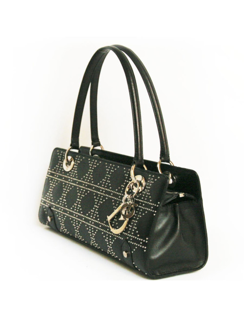 Sac DIOR cuir noir et clous