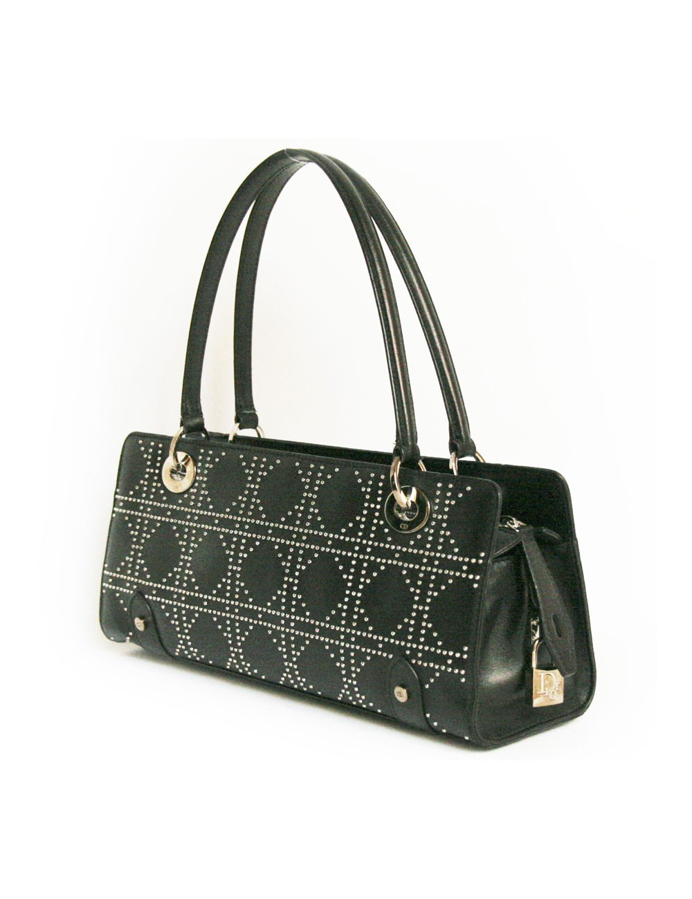 Sac DIOR cuir noir et clous