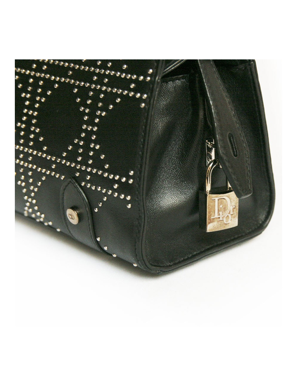 Sac DIOR cuir noir et clous