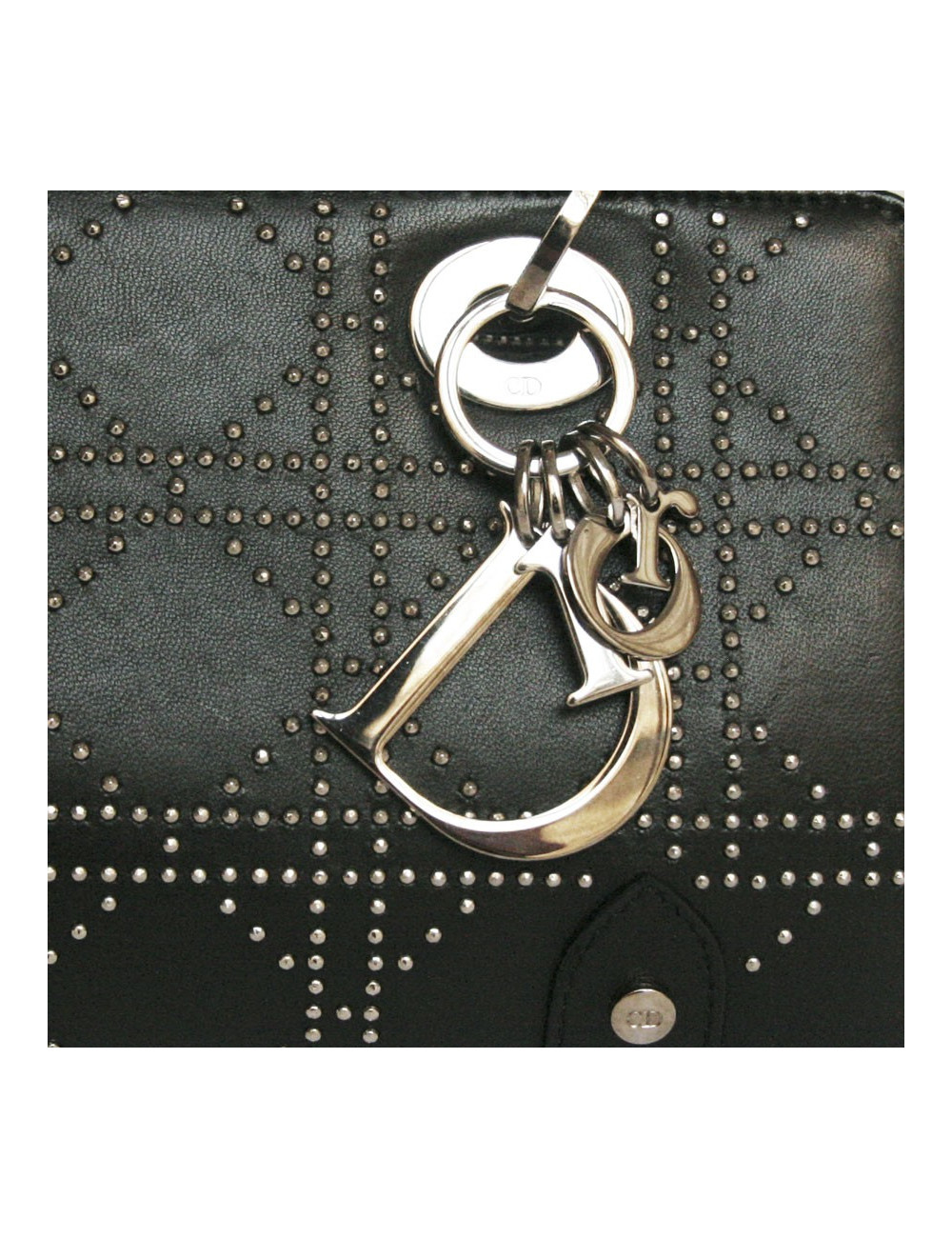 Sac DIOR cuir noir et clous