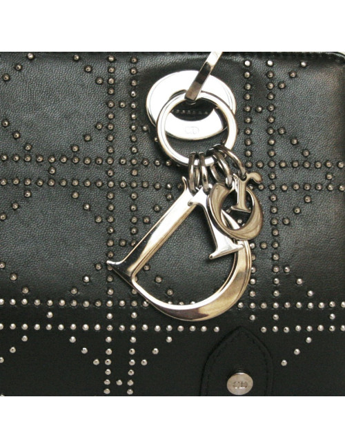 Sac DIOR cuir noir et clous