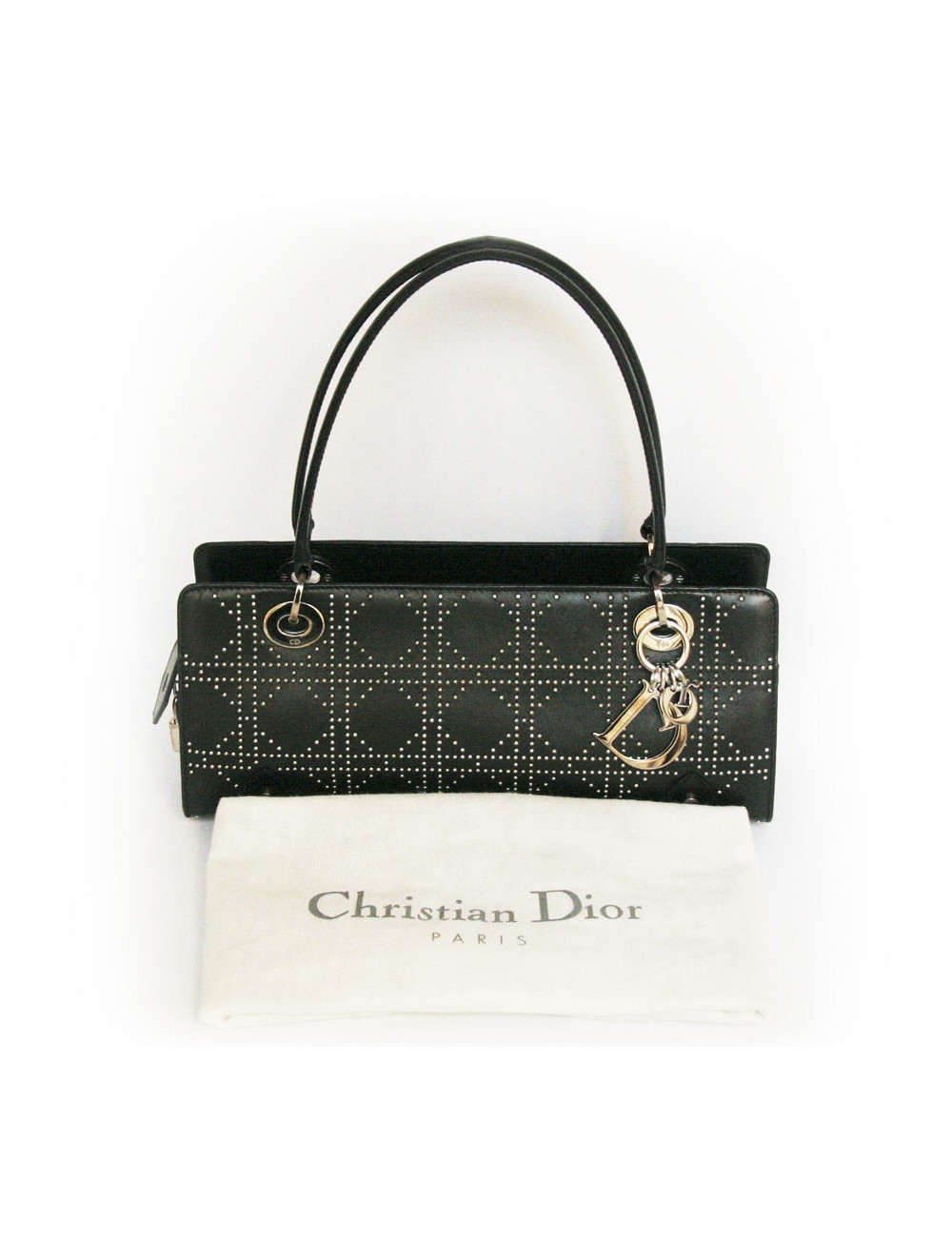 Sac DIOR cuir noir et clous