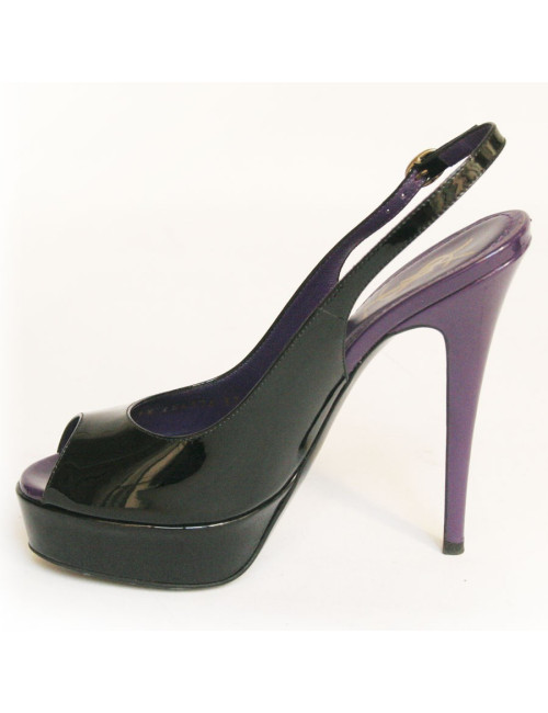 Sandales YVES SAINT LAURENT T 37  cuir verni violet