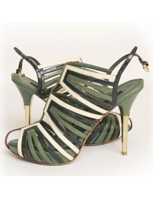 Sandales LOUIS VUITTON T37 vernies multicolores