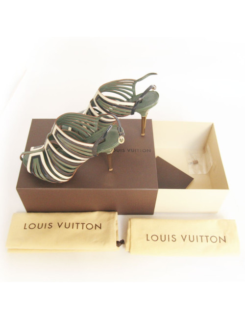 Sandales LOUIS VUITTON T37 vernies multicolores
