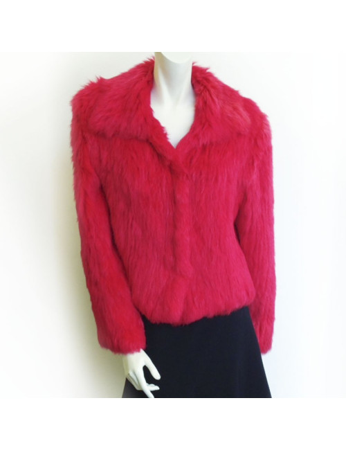 Veste YVES SALOMON en fourrure  rose fuschia T42