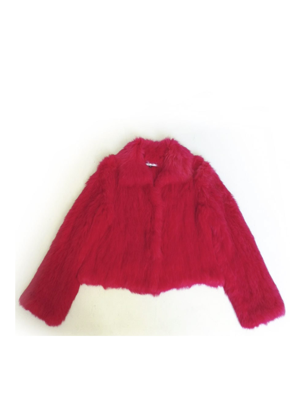 Veste YVES SALOMON en lapin rose fuschia T42