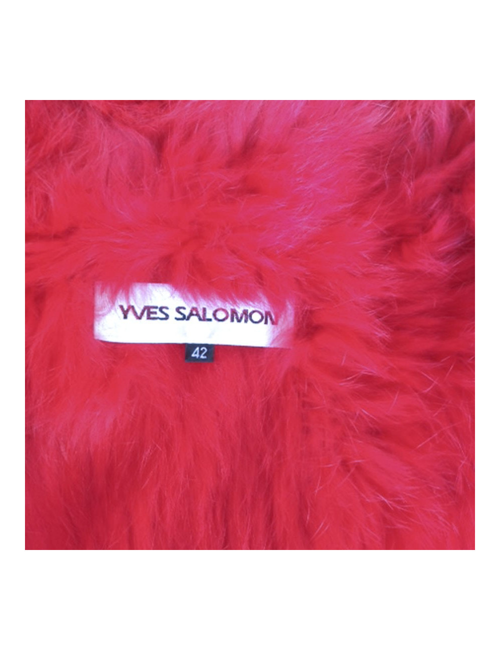Veste YVES SALOMON en lapin rose fuschia T42