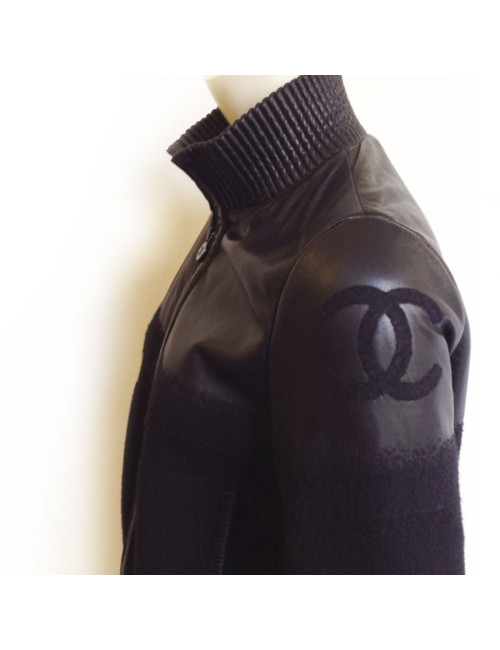 Blouson CHANEL cuir noir