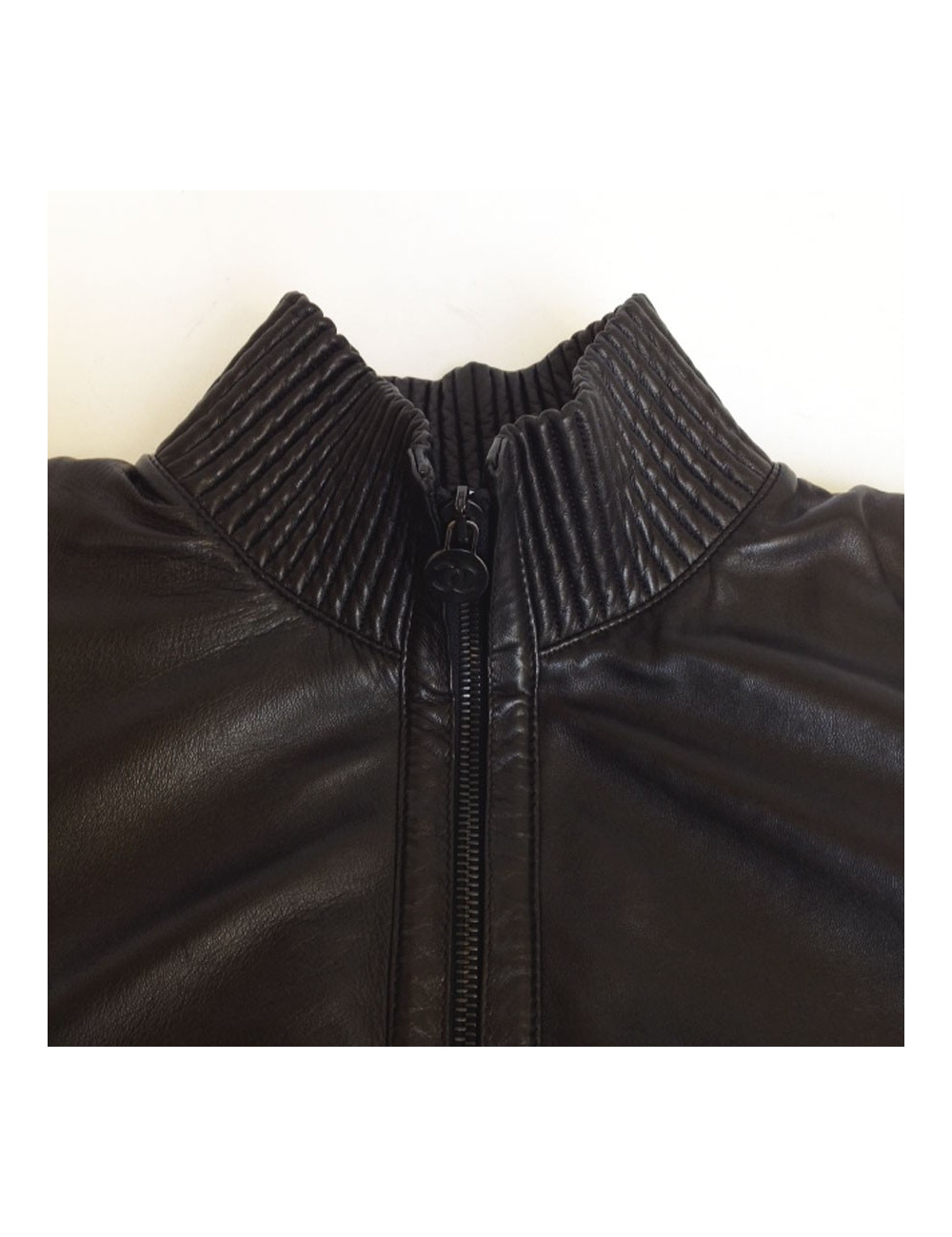 Blouson CHANEL cuir noir