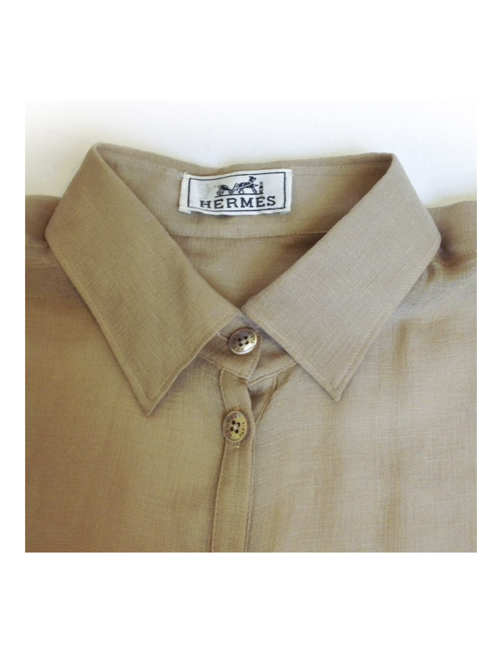 Tunique HERMES en soie sable 