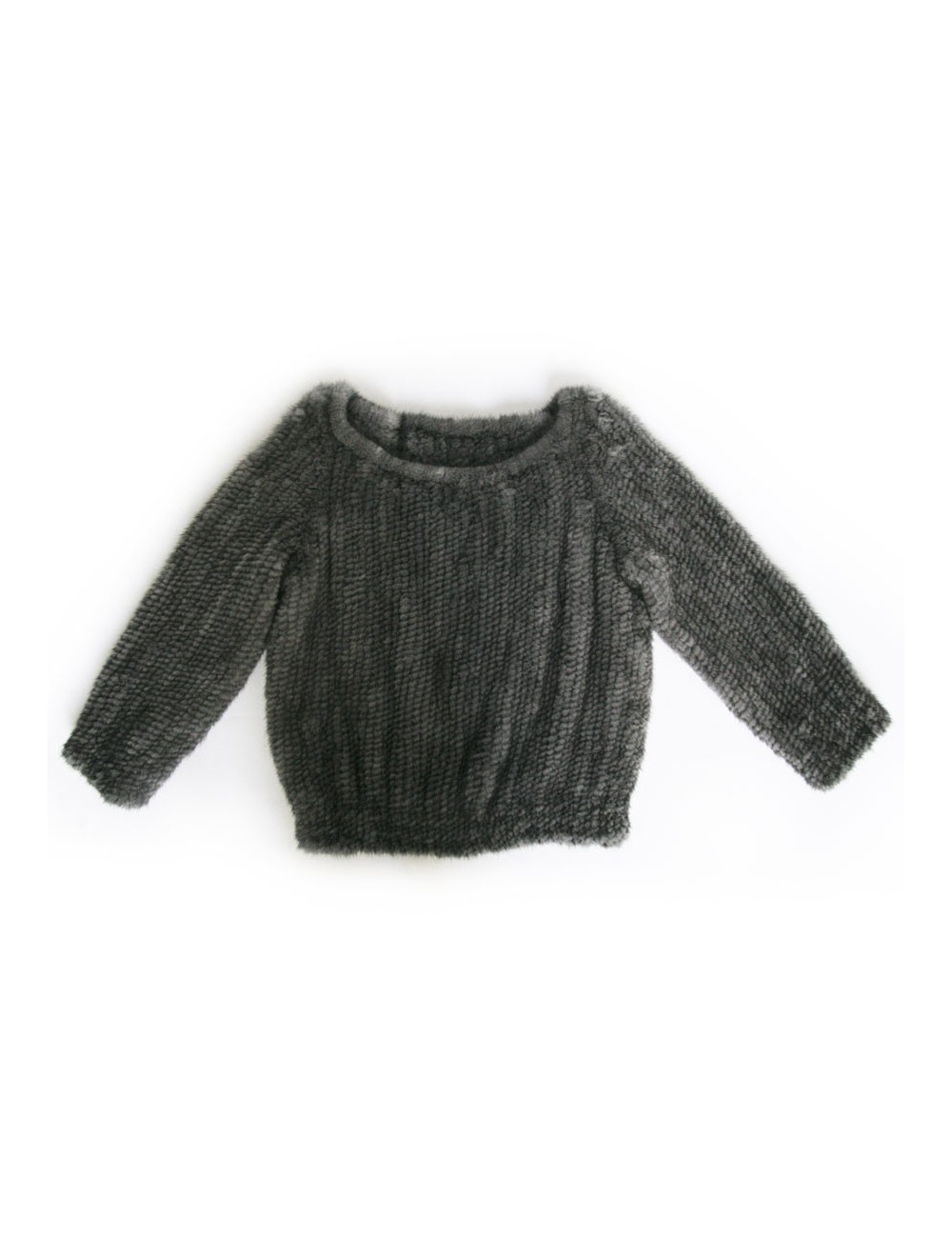 Pull large  T U  vison tricoté gris perle