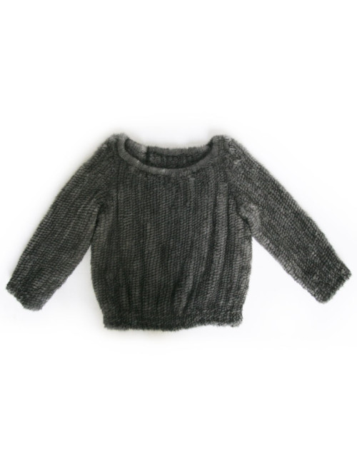 Pull large  T U  vison tricoté gris perle