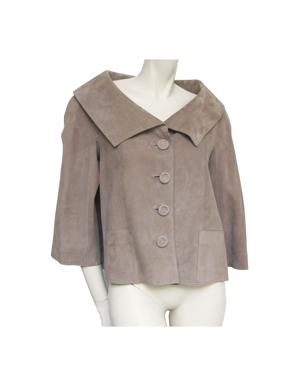Veste CHRISTIAN DIOR en veau velours taupe