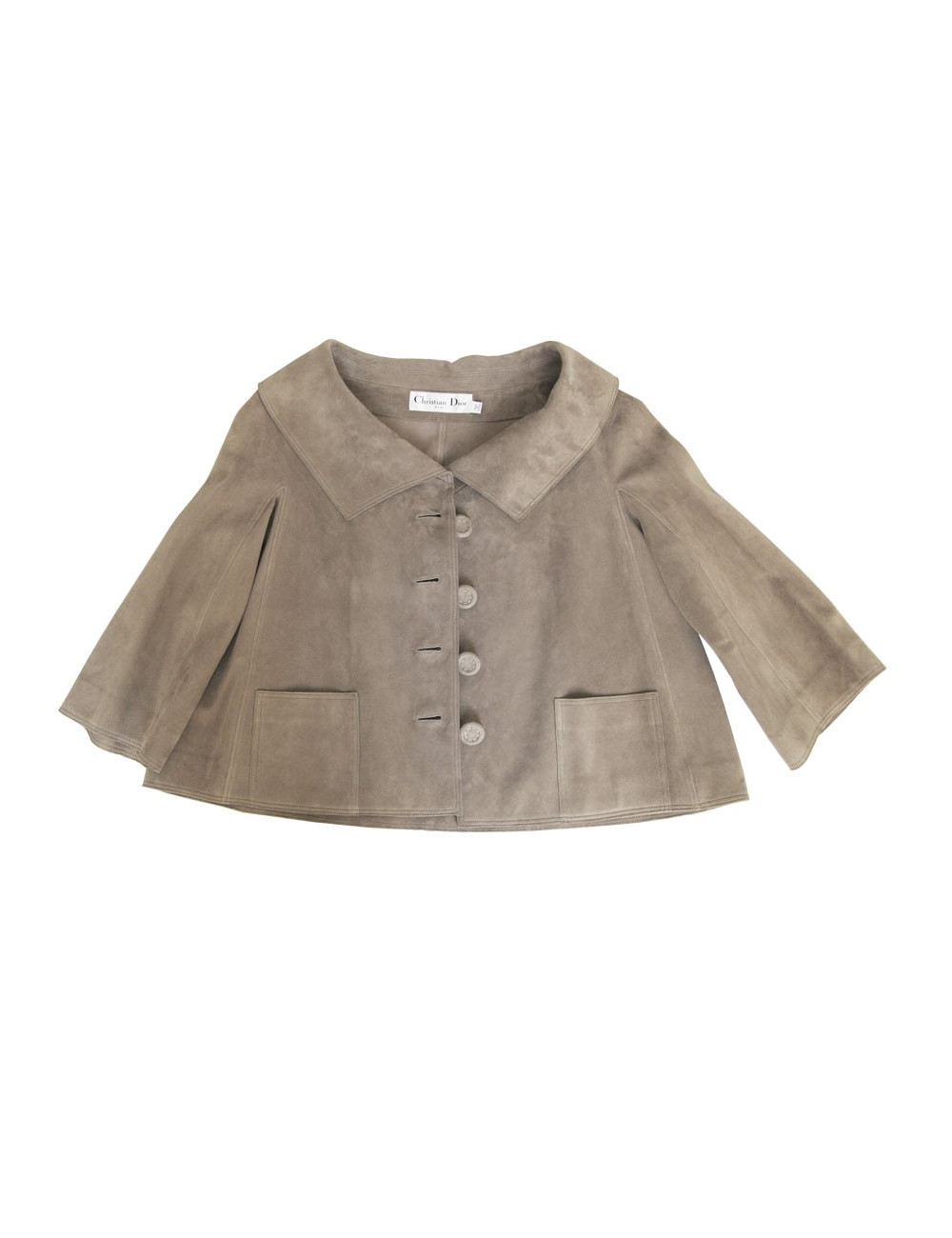 Veste CHRISTIAN DIOR en veau velours gris