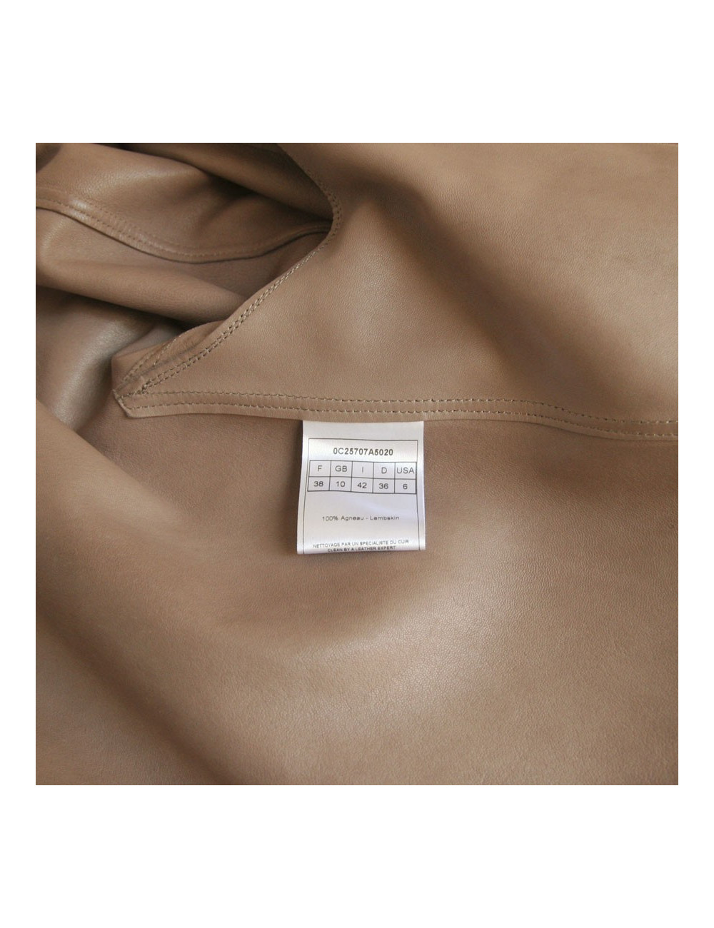 Veste CHRISTIAN DIOR en veau velours taupe